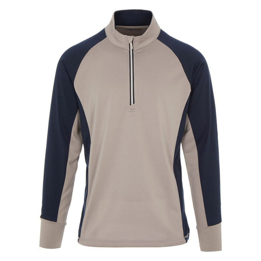 ProQuip Pro-Tech Comfort Stretch 1/4 Zip Midlayer Pullover Top - Grey / Navy Grey/Navy M