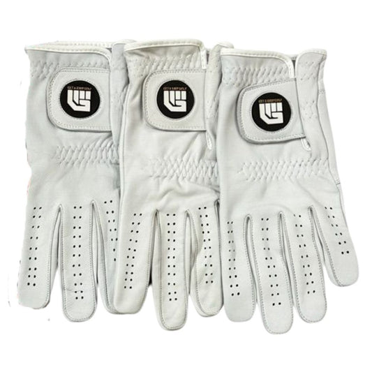 Get A Grip Premium Leather Golf Glove - 3 Pack Left Hand (Right Handed Golfer) S