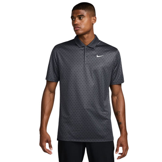 Nike Dri-FIT Victory + Print Golf Polo Shirt 2025 - HM5639-060 Anthracite / White 060 M