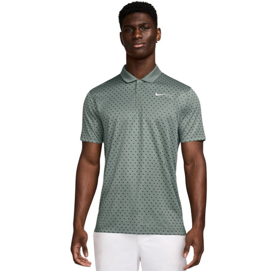 Nike Dri-FIT Victory + Print Golf Polo Shirt 2025 - HM5639-364 Clay Green / White 364 M