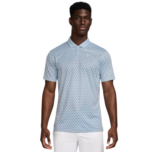 Nike Dri-FIT Victory + Print Golf Polo Shirt 2025 - HM5639-440 Light Armory Blue / White 440 M