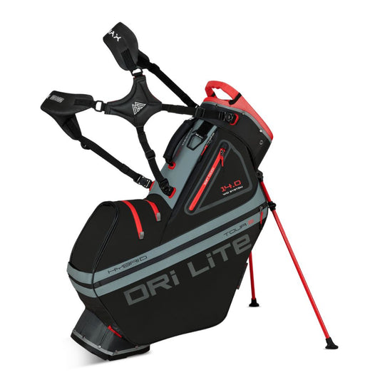 Big Max Dri Lite Hybrid Tour 2 Golf Stand Bag 2025 - Black / Charcoal / Red Black / Charcoal / Red