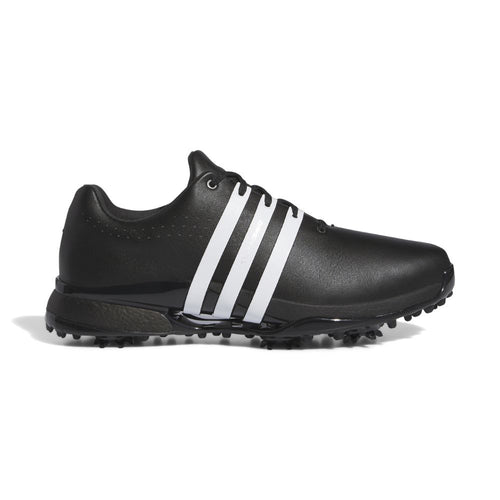 adidas Tour360 24 Men's Leather Spiked Golf Shoes - IF0250 Wide Fit Core Black / White / Core Black 7 Wide