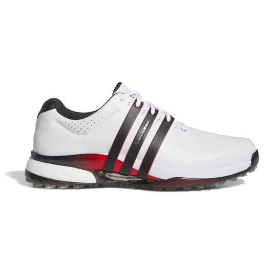 adidas Tour 360 Mens Spikeless Golf Shoes 2025 - IH2197 White / Core Black / Lucid Red 7