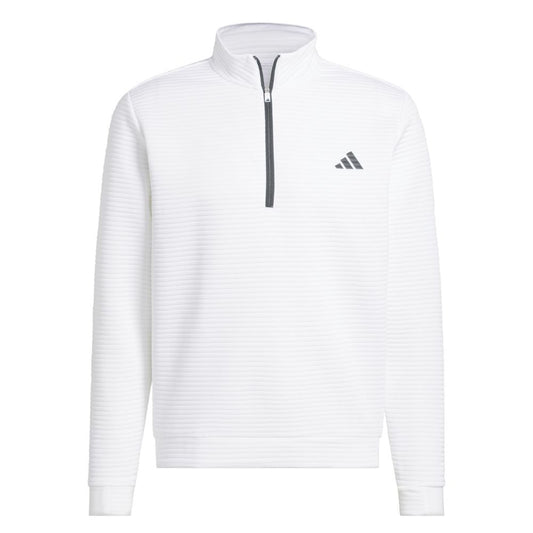 adidas Ultimate365 DWR Textured 1/4 Zip Mens Pullover Golf Top 2025 - IL0559 White M