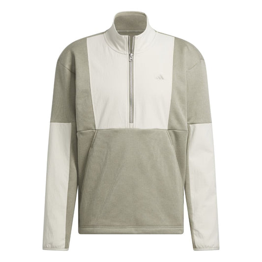 adidas Go-To DWR Mens Hybrid 1/2 Zip Golf Pullover Top - IL0575 Silver Pebble / Alumina M