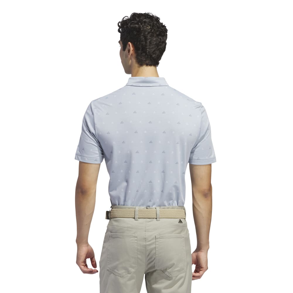 adidas Golf Go-To Mini Crest Print Polo Shirt IS7332   