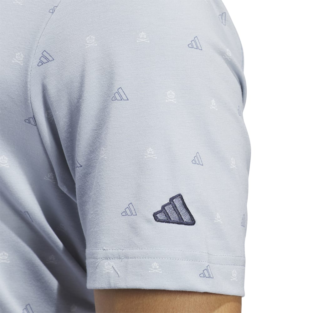 adidas Golf Go-To Mini Crest Print Polo Shirt IS7332   