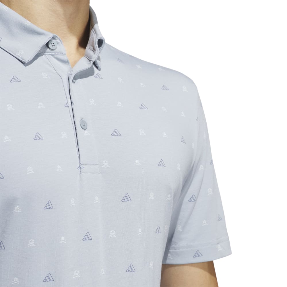 adidas Golf Go-To Mini Crest Print Polo Shirt IS7332   