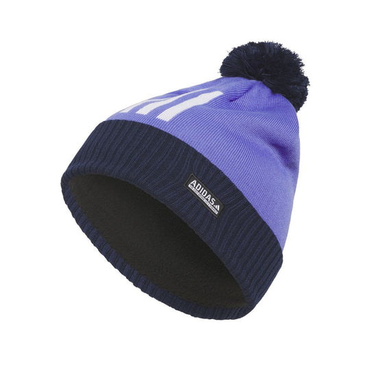 adidas Golf Three Stripe Pom Beanie Hat - IT5280 Cobalt Blue