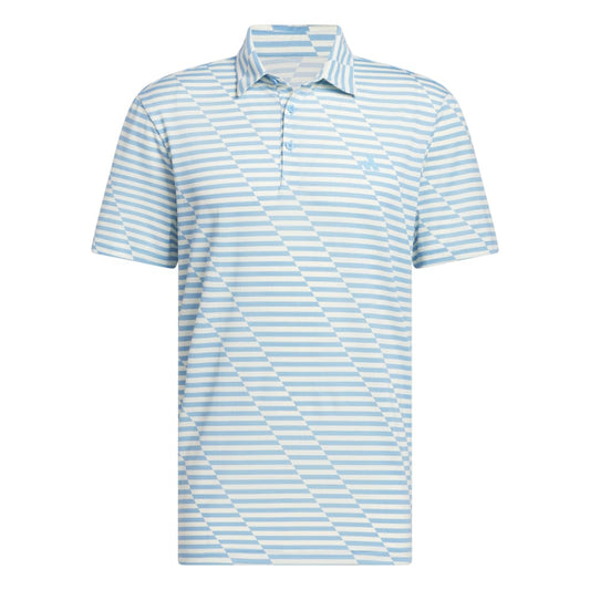 adidas Golf Mesh Print Polo Shirt IU4394 Sea Blue Burst / Ivory M 