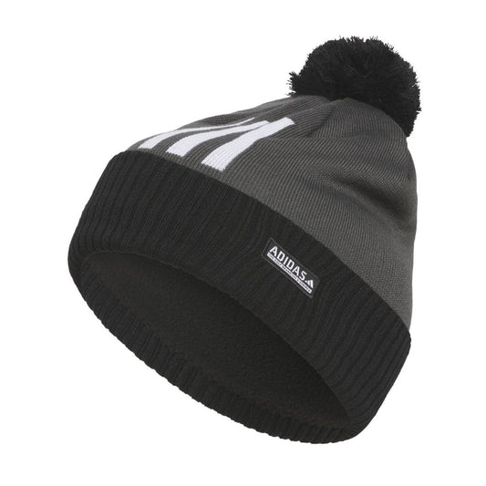 adidas Golf Three Stripe Pom Beanie Hat - IW9154 Grey Six
