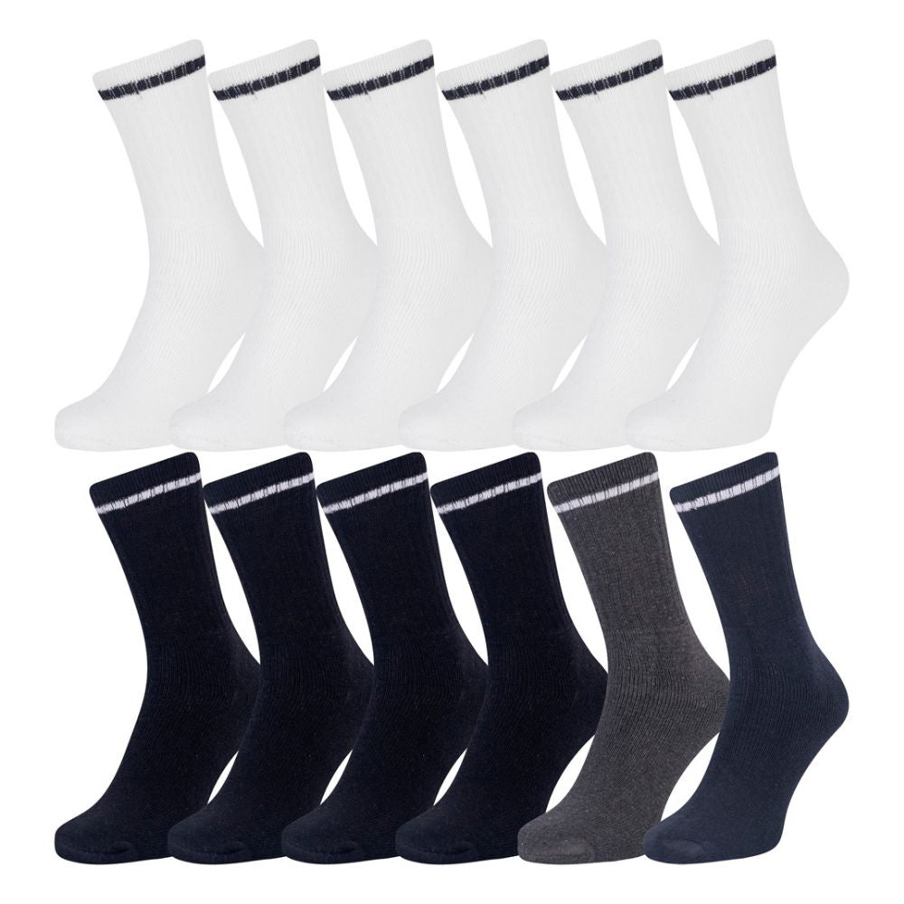 Iron Mountain Men's Crew Sport Socks - 12 Pairs