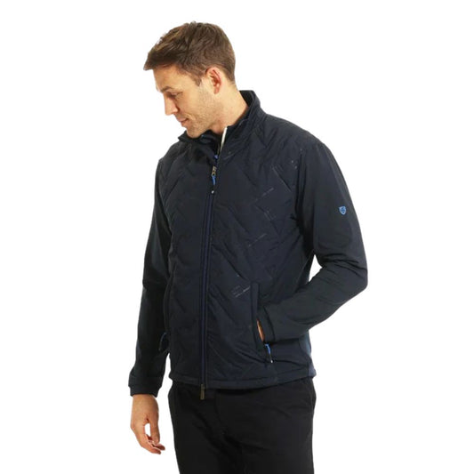 Island Green Heat-Welded Quilted Mens Golf Jacket - Navy Navy M