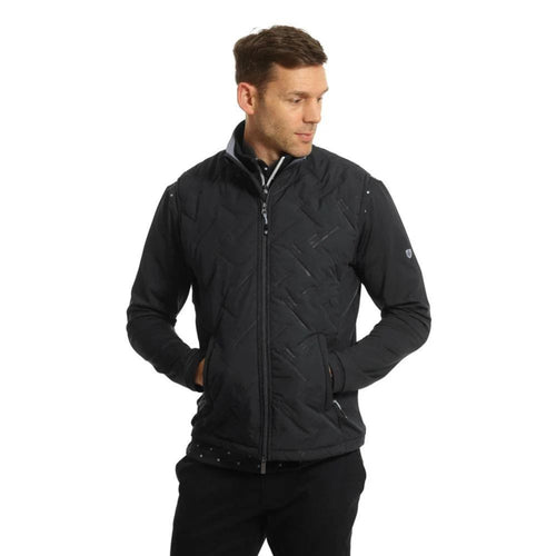 Island Green Heat-Welding Quilted Mens Golf Gilet - Black Black M