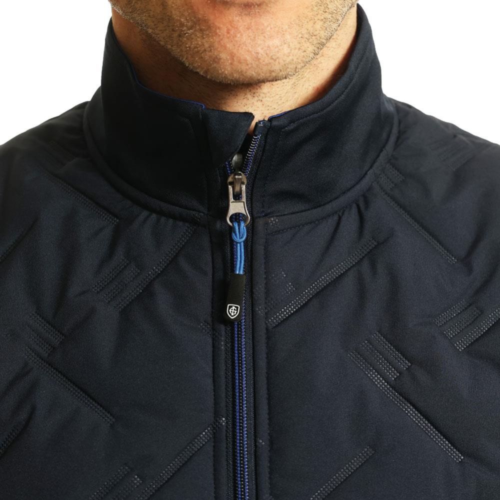 Island Green Heat-Welding Quilted Mens Golf Gilet - Navy