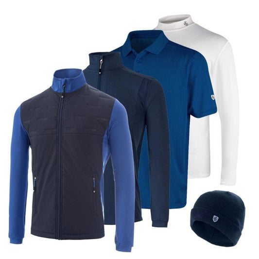 Island Green Mens Golf Professional Apparel Pack Bundle - Navy Navy M