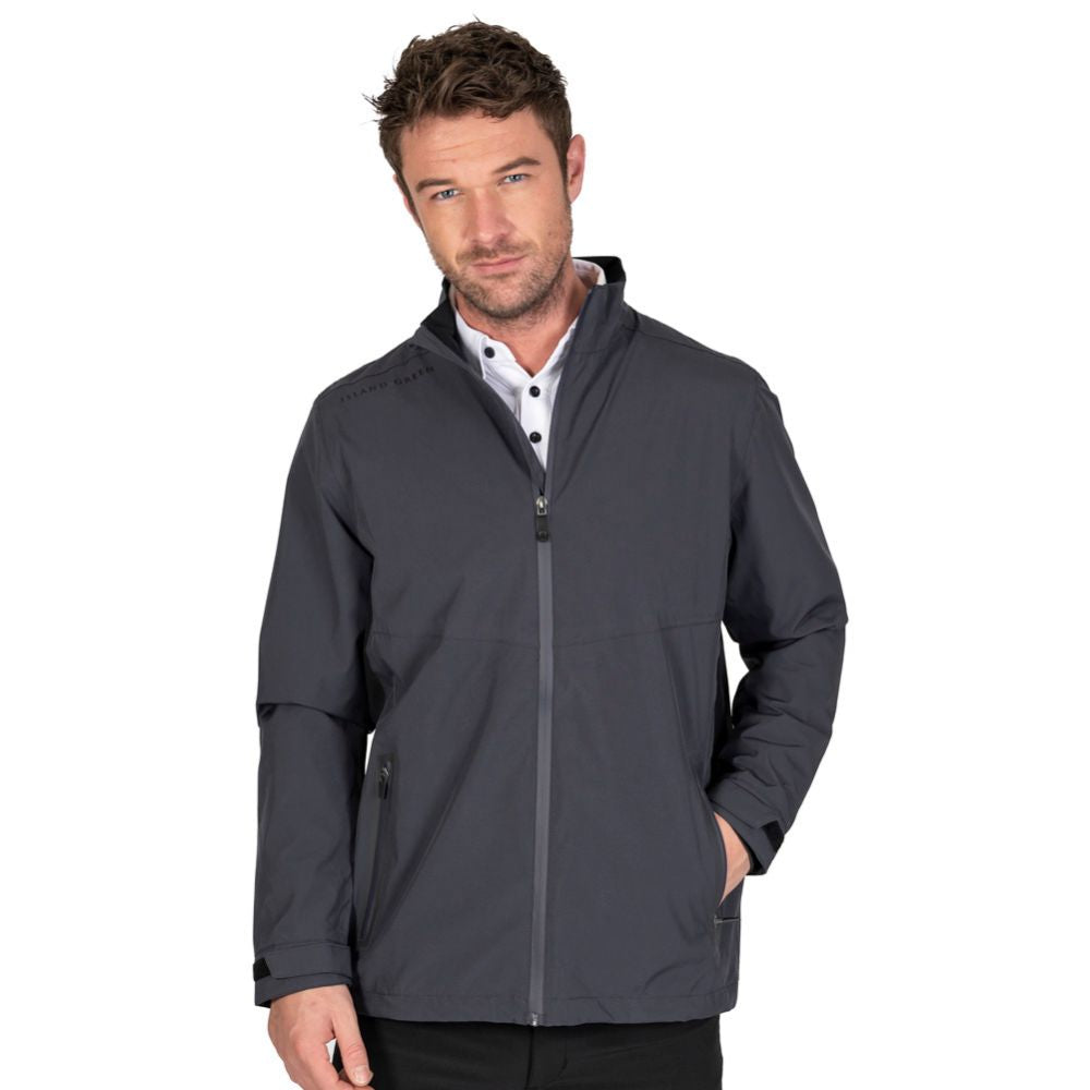 Island Green Waterproof Men's Stretch Golf Jacket - Charcoal
