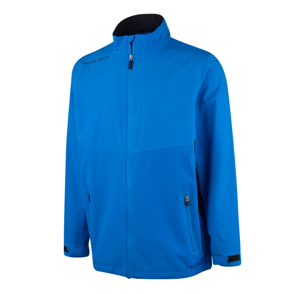 Island Green Waterproof Men's Stretch Golf Jacket Blue Size Options