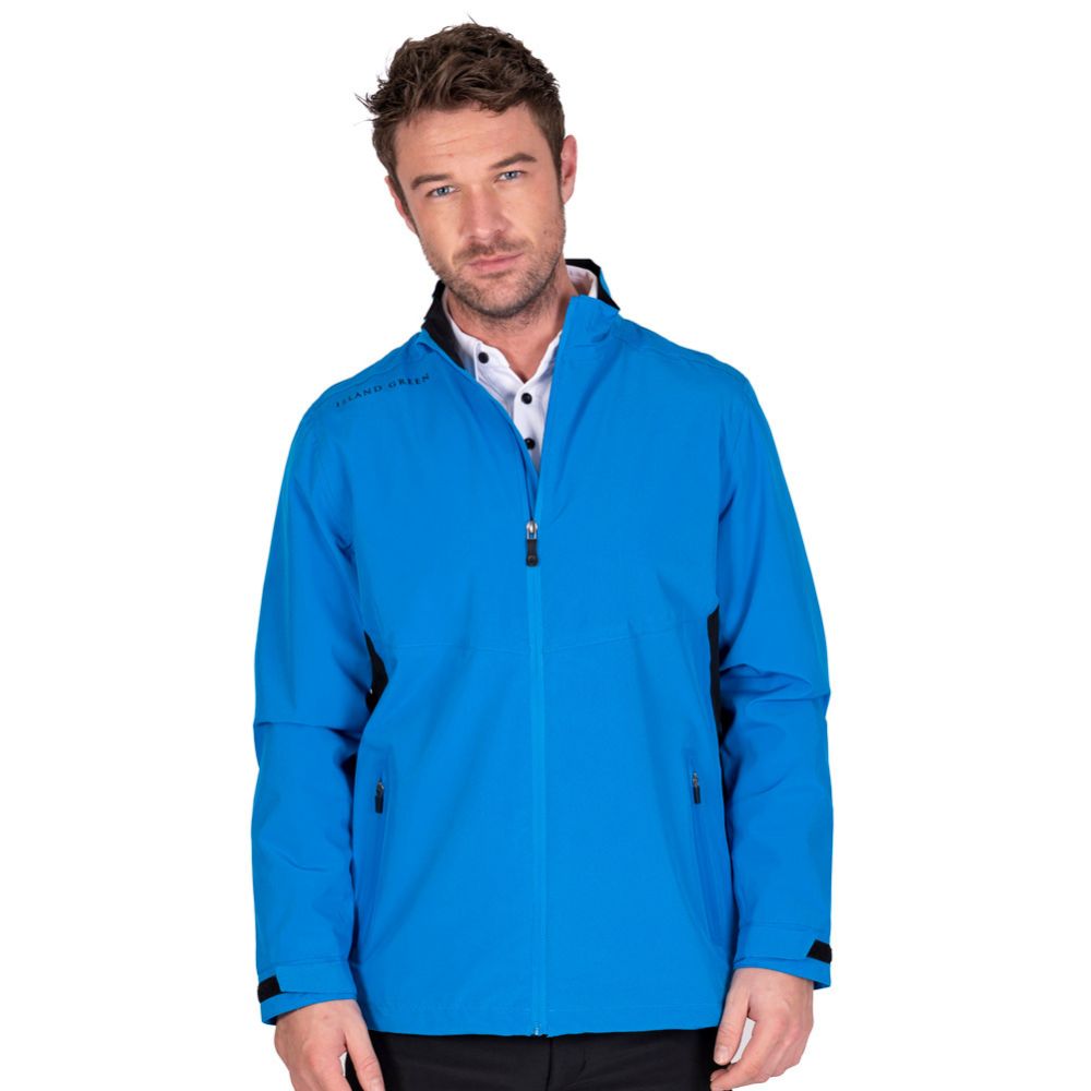 Island Green Waterproof Men's Stretch Golf Jacket - Blue