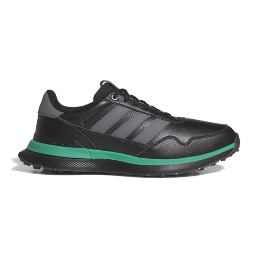 adidas S2G 26 Men's Leather Spikeless Golf Shoes 2026 - KK2871 Core Black / Grey Four / Court Green 7