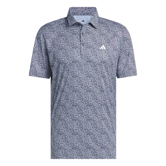 adidas Ultimate365 Feather Print Men's Golf Polo 2026 - KR9521 White /Collegiate Navy M