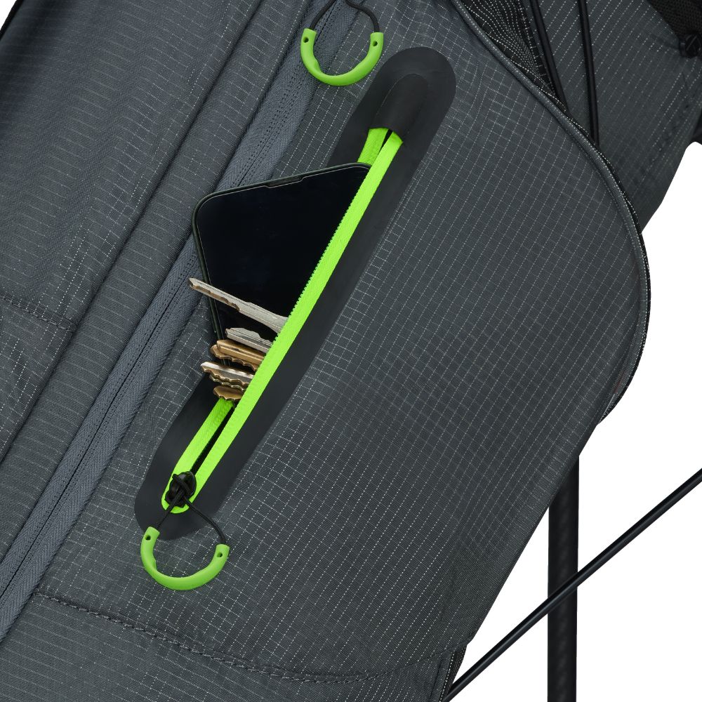 TaylorMade FlexTech SuperLite Golf Stand Bag 2026 - Light Grey / Neon Green