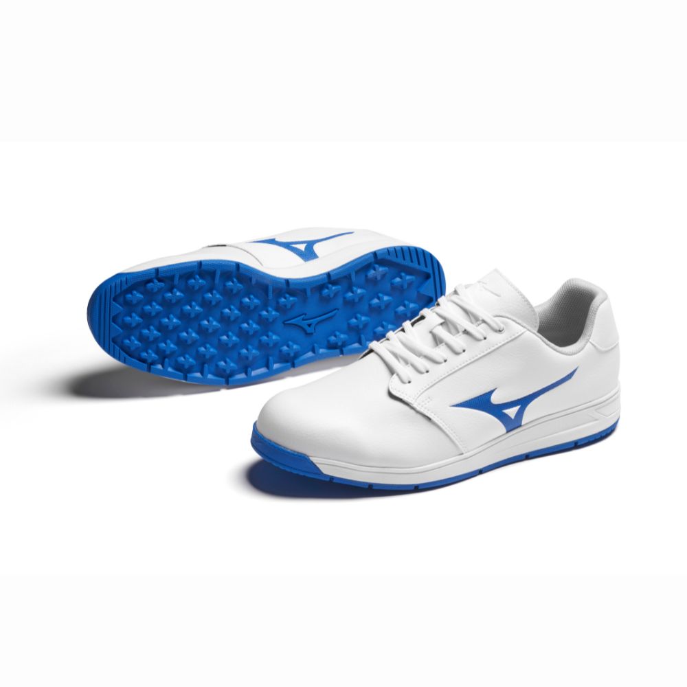 Mizuno G-Style Spikeless Golf Shoes 2025 - White / Baseball Blue