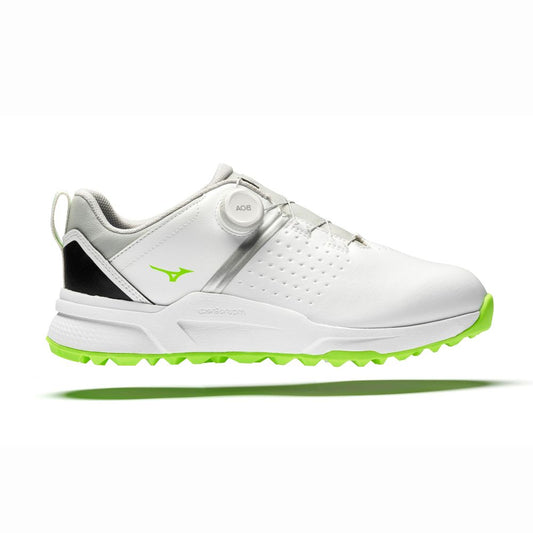 Mizuno Hazard Enerzy BOA Spikeless Golf Shoes 2025 - White / Green Gecko White / Green Gecko 8