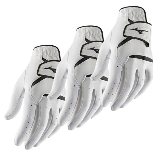 Mizuno JPX Leather Golf Glove - White - 3 For 2 Offer