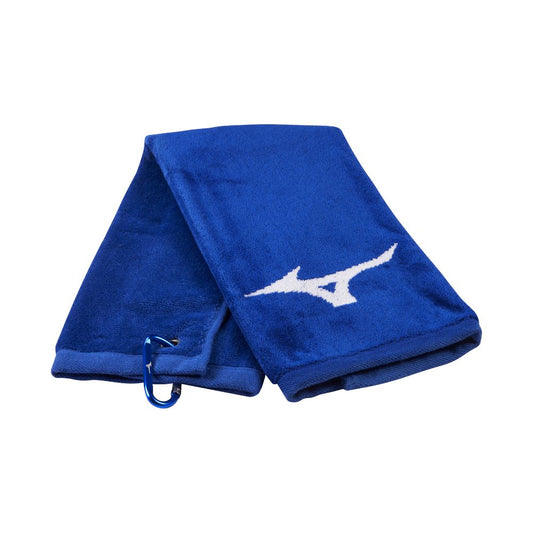 Mizuno RB Tri Fold Golf Towel 2025 - Blue White Blue/White