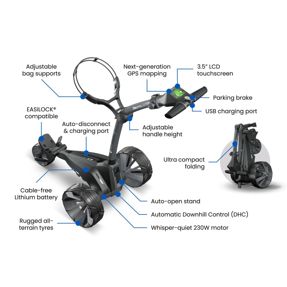 Motocaddy M5 GPS DHC Lithium Electric Golf Trolley 2026 + FREE GIFT