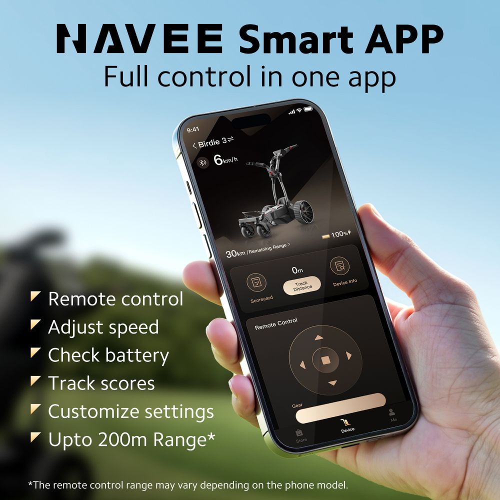 NAVEE Birdie 3 Electric Remote Control Golf Trolley - 36 Hole Battery