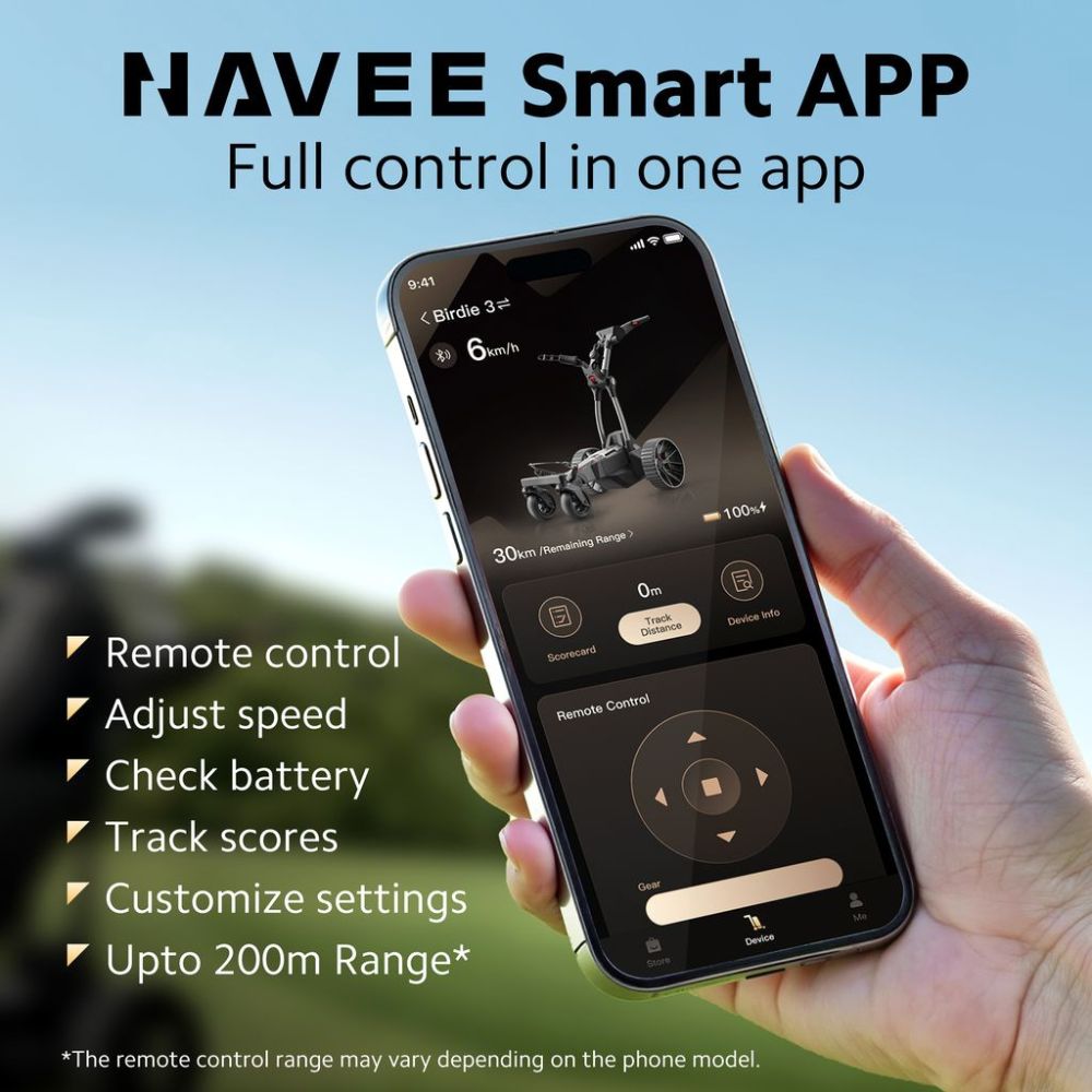 NAVEE Birdie 3 Electric Remote Control Golf Trolley - 36 Hole Battery