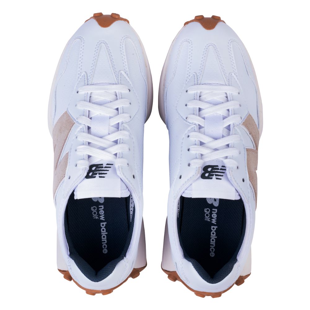 New Balance Ladies 327 Spikeless Golf Shoes 2026 - White / Tan