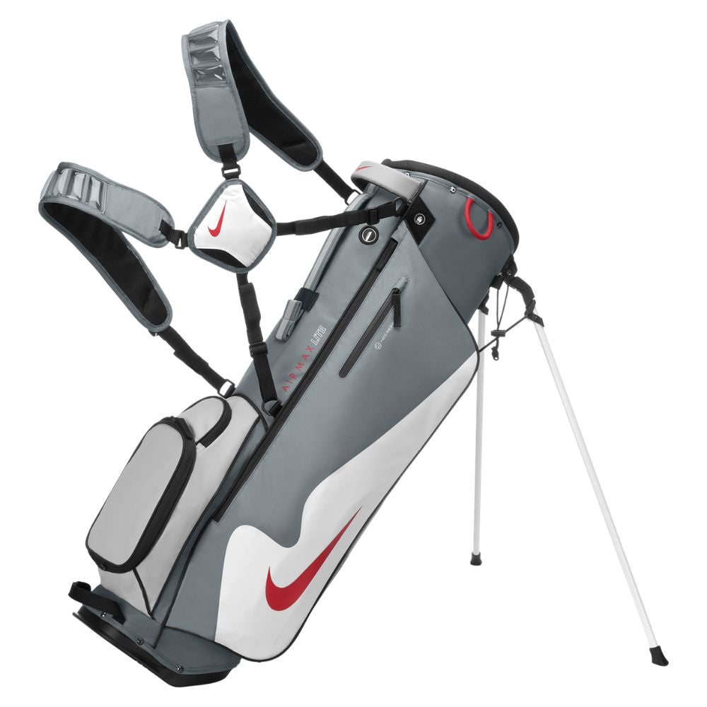 Nike Air Max Lite Golf Stand Bag 2026 - IO1600-016 Cool Grey / White / Fire Red