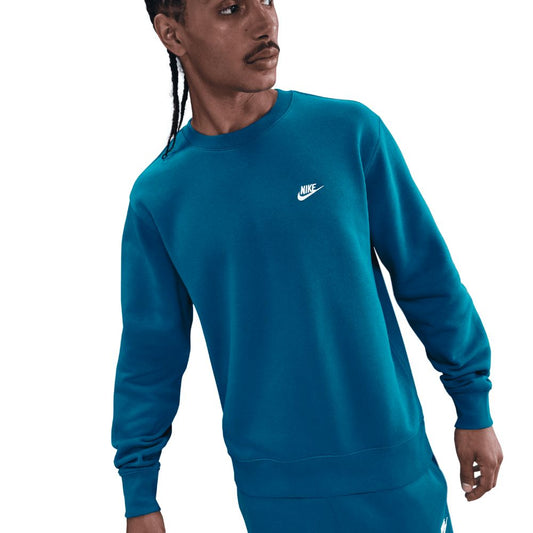Nike Club Fleece Crew Mens Pullover Golf Top 2025 - FN3886-301 Green Abyss / White 301 M