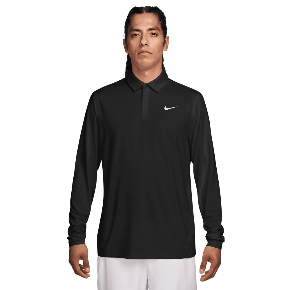 Nike Dri-Fit Velocity Solid Long Sleeved Golf Polo 2026 - IB0239-010 Black / White M