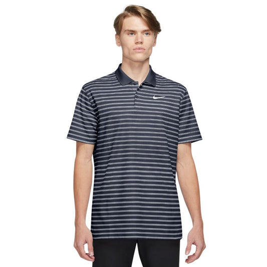 Nike Dri-FIT Victory Stripe Golf Polo Shirt 2025 - DH0829-451 Obsidian / White 451 M