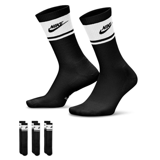 Nike Everyday Elevated Futura 3pk Crew Golf Socks 2026 - IM7949-902 Black / White L
