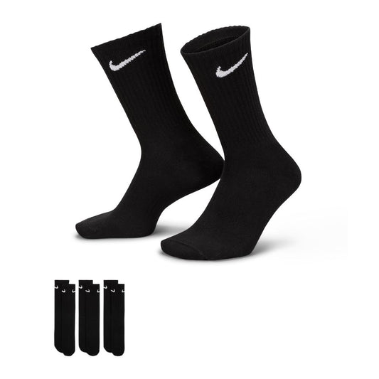 Nike Everyday Lightweight Crew Golf Socks 3 Pack 2025 - SX7676-010 Black / White 010 L