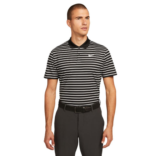 Nike Dri-FIT Victory Stripe Golf Polo Shirt 2025 - DH0829-010 Black / White 010 M