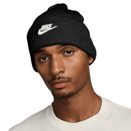 Nike Peak Futura Golf Beanie Hat - HF0186-032 Black Heather / White 032 OSFM