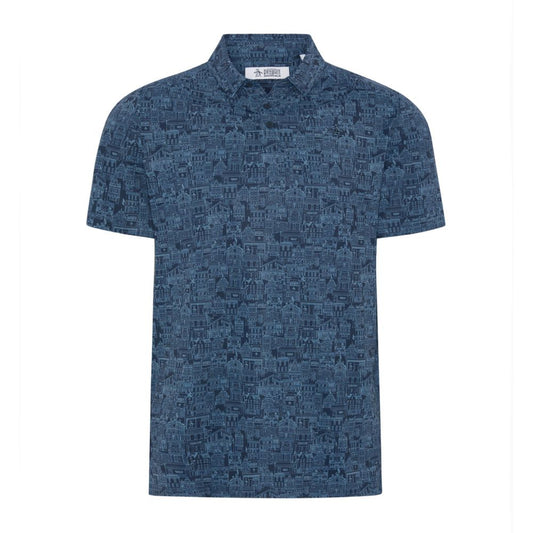 Original Penguin About Town Printed Men's Golf Polo 2026 - OGKFG028-417 Black Iris 417 M
