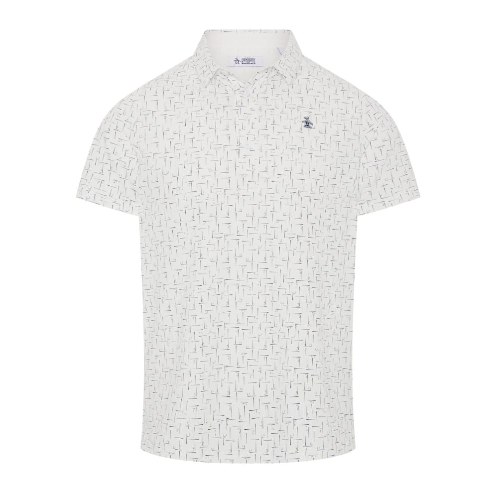 Original Penguin Archive Golf Flag Printed Men's Golf Polo 2026 - OGKFG031-118 Bright White 118 M
