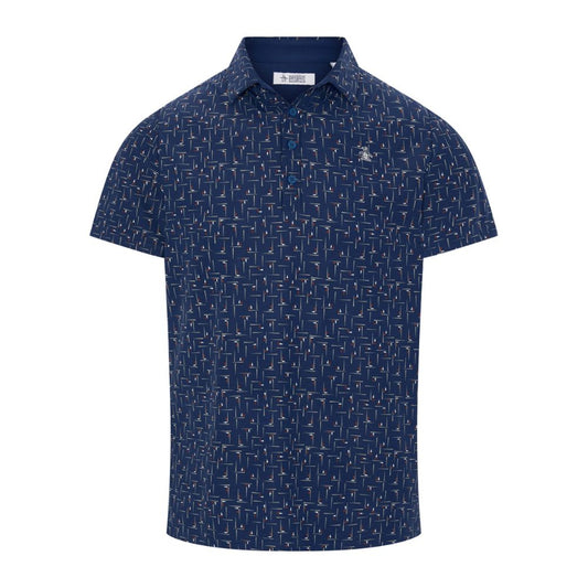 Original Penguin Archive Golf Flag Printed Men's Golf Polo 2026 - OGKFG031-404 Blue Depth 404 M
