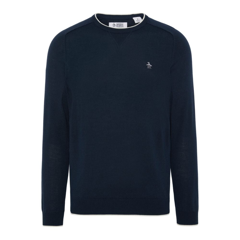 Original Penguin Heritage Crew Men's Golf Sweater 2026 - OGGFG026-978 Black Iris Heather 978 M