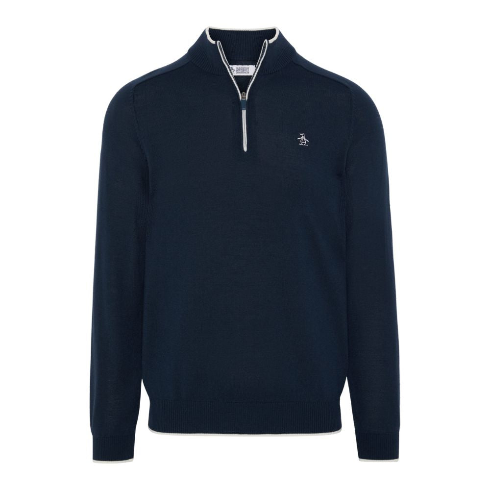 Original Penguin Heritage Mock Men's Golf Sweater 2026 - OGGFG025-978 Black Iris Heather 978 M