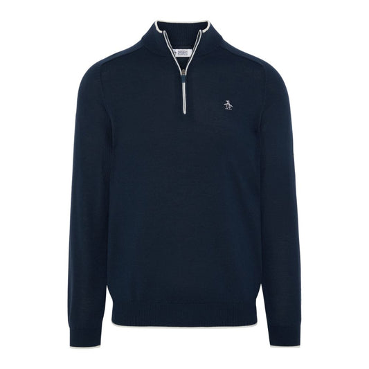 Original Penguin Heritage Mock Men's Golf Sweater 2026 - OGGFG025-978 Black Iris Heather 978 M