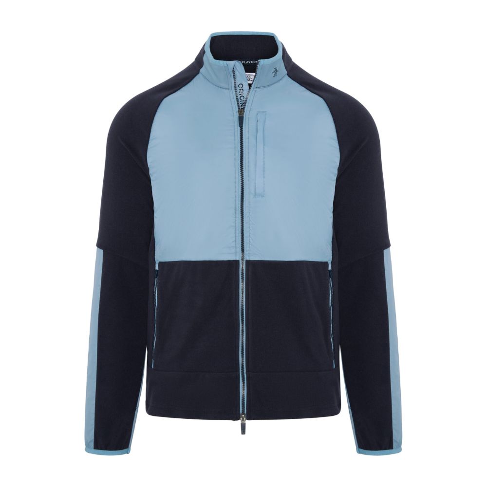 Original Penguin Midweight Mixed Media Full Zip Men's Golf Puffer Jacket 2026 - OGKFG027-413 Black Iris Heather 413 M